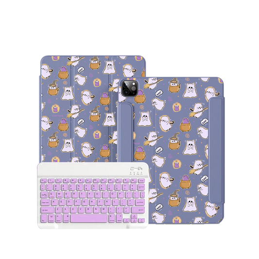 iPad / Android Tab Wireless Keyboard Flipcover - Spooky Cat