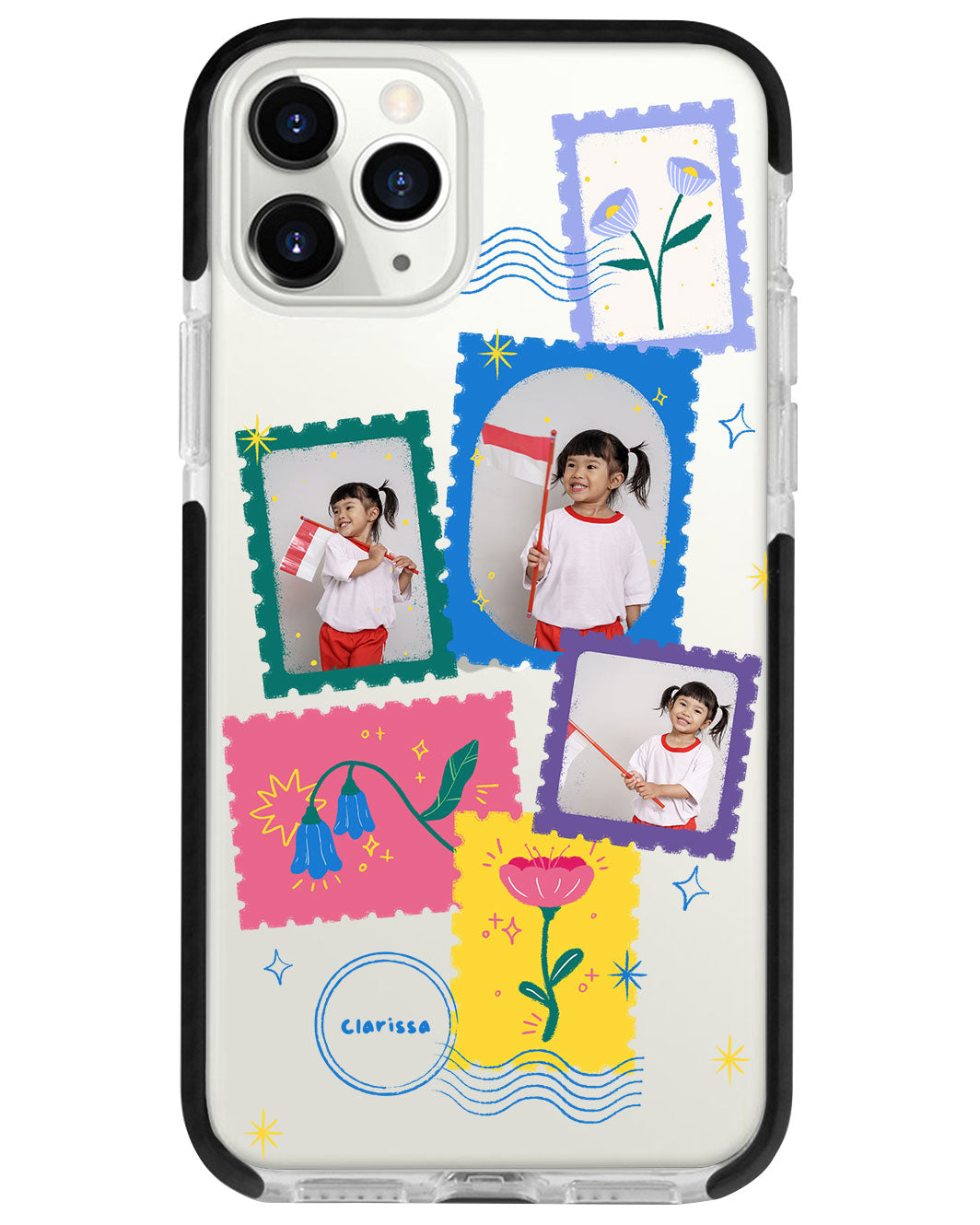 iPhone Rearguard Bumper - Face Grid Floral Stamps