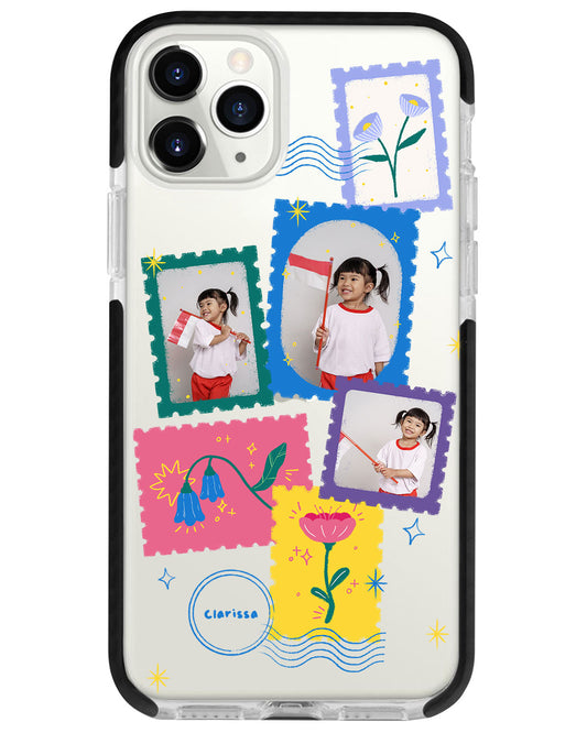 iPhone Rearguard Bumper - Face Grid Floral Stamps