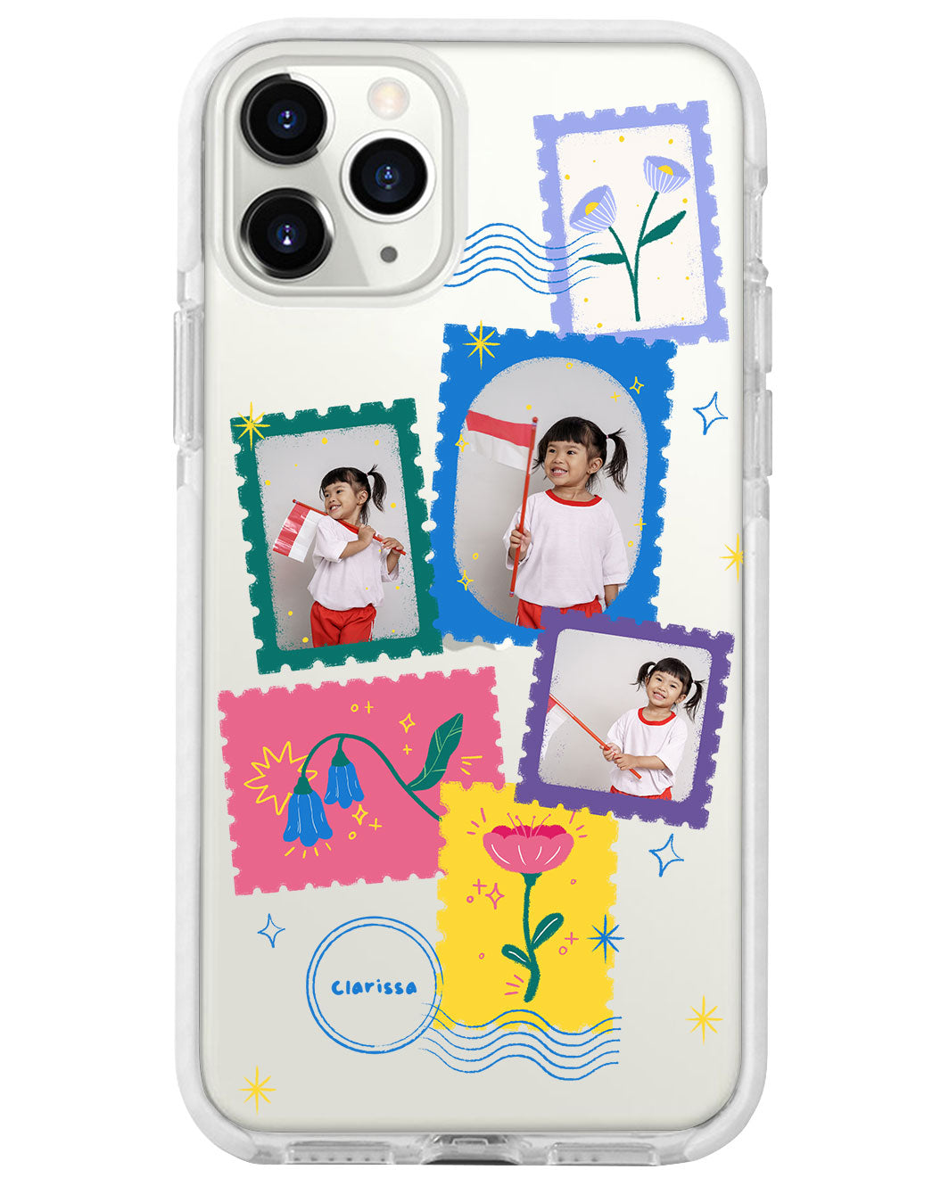 iPhone Rearguard Bumper - Face Grid Floral Stamps