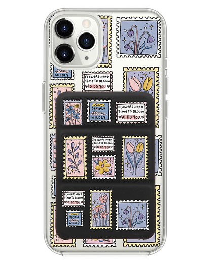 iPhone Magnetic Trifold Wallet Case - Time to Bloom