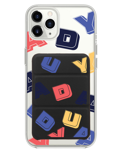 iPhone Magnetic Trifold Wallet Case - Cool Monogram