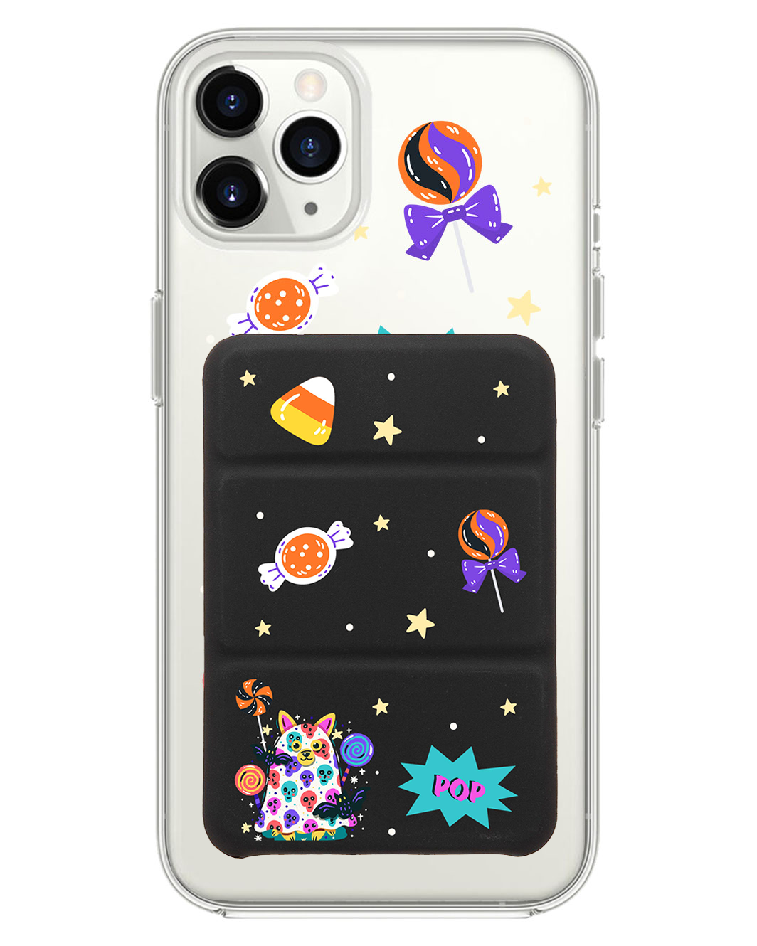 iPhone Magnetic Trifold Wallet Case - Puppy Monster