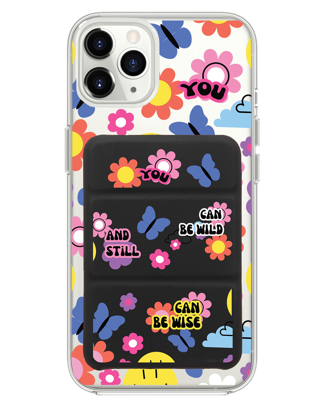 iPhone Magnetic Trifold Wallet Case - You Can Be Wild & Wise
