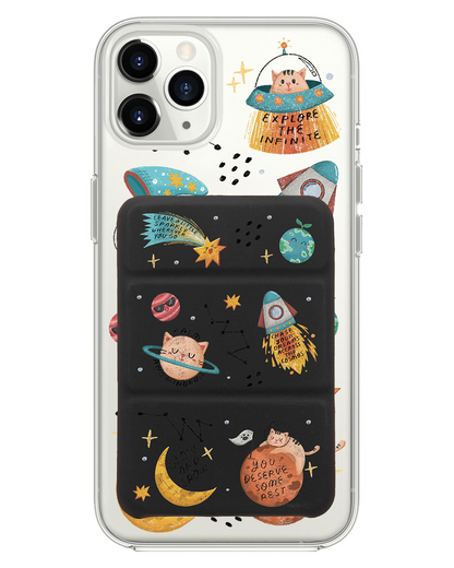 iPhone Magnetic Trifold Wallet Case - Spaceship