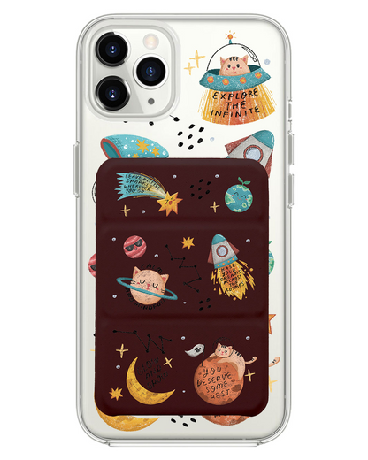 iPhone Magnetic Trifold Wallet Case - Spaceship