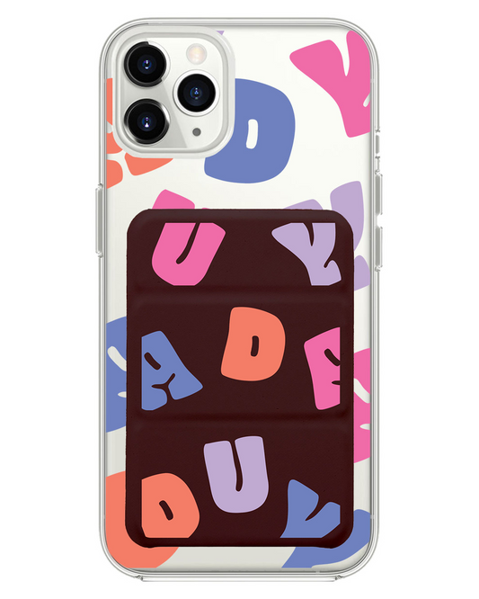 iPhone Magnetic Trifold Wallet Case - Chubby Monogram
