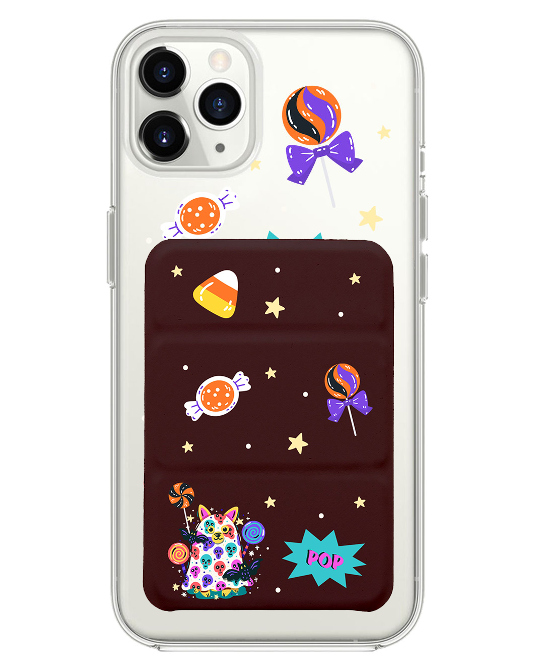 iPhone Magnetic Trifold Wallet Case - Puppy Monster