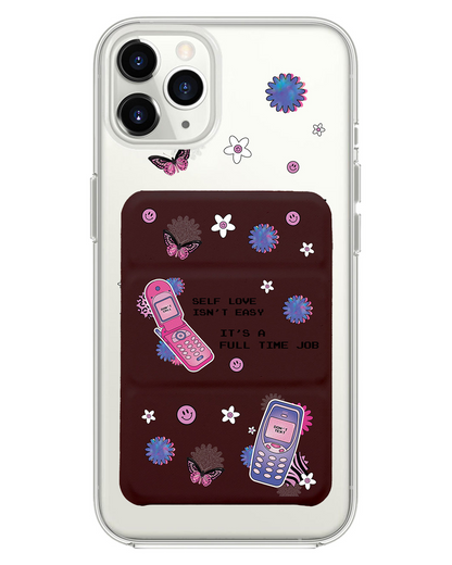 iPhone Magnetic Trifold Wallet Case - Busy Love Myself