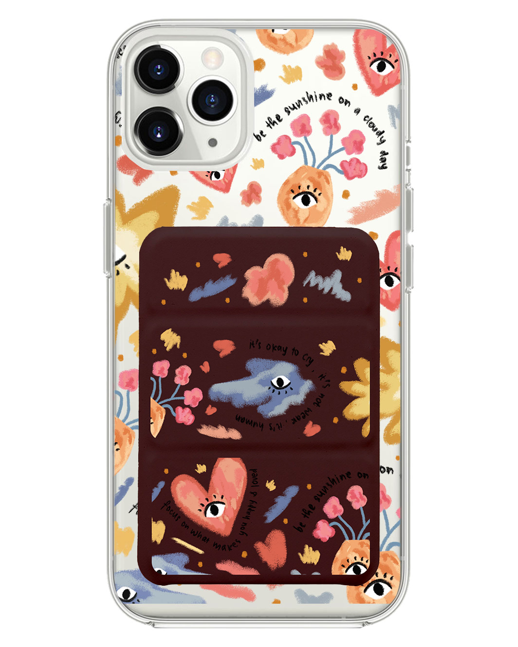 iPhone Magnetic Trifold Wallet Case - Abstract Lovers