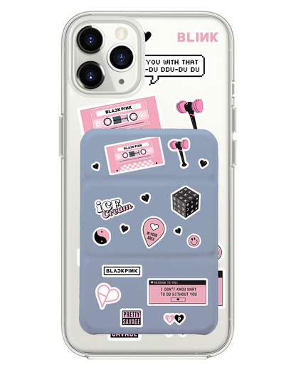 iPhone Magnetic Trifold Wallet Case - Blackpink Sticker Pack