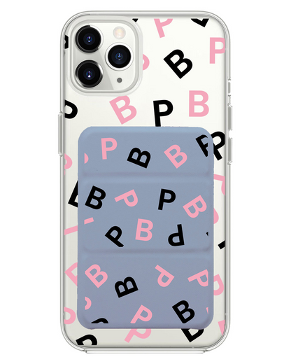 iPhone Magnetic Trifold Wallet Case - Blackpink Monogram