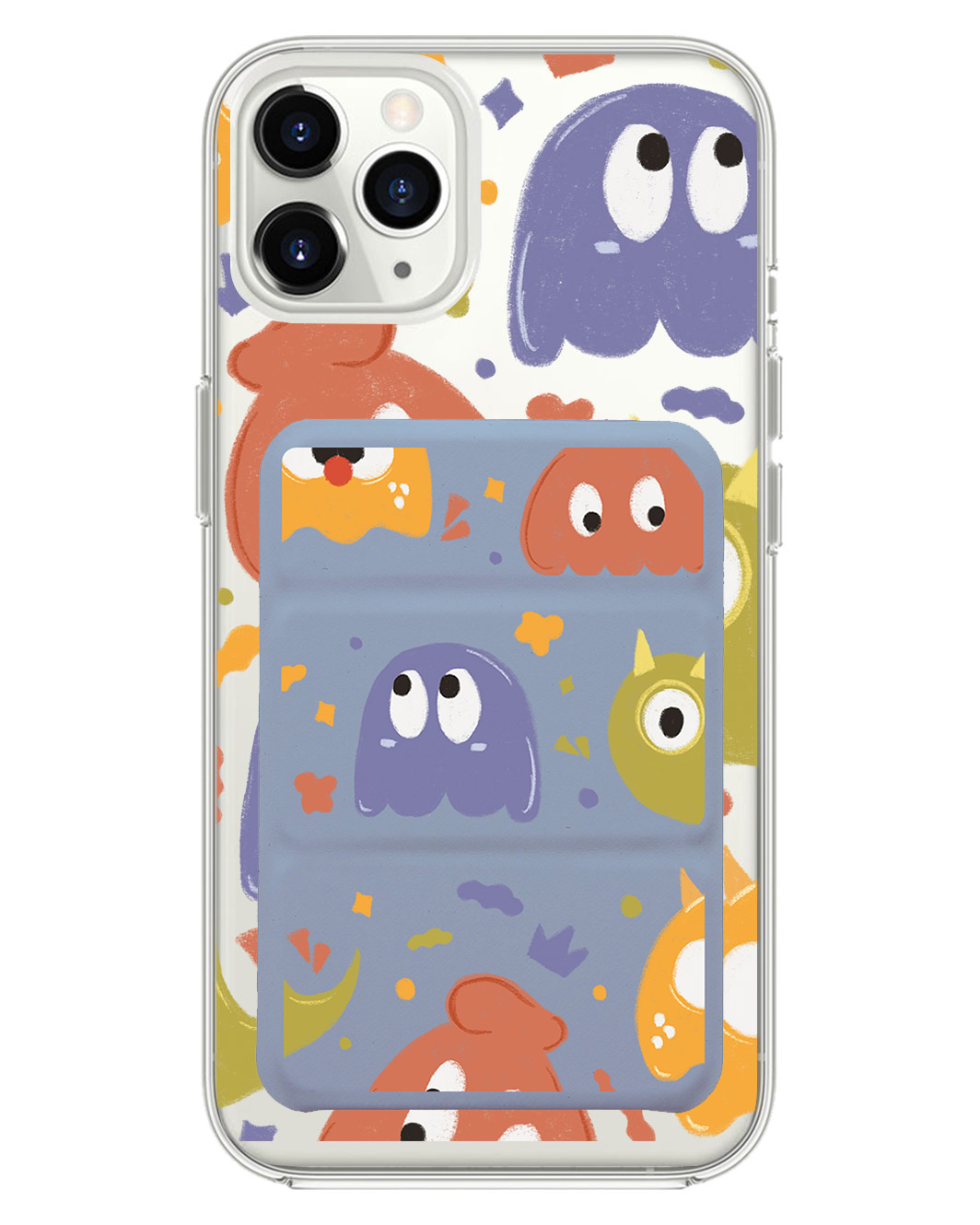 iPhone Magnetic Trifold Wallet Case - Cute Monster 1.0