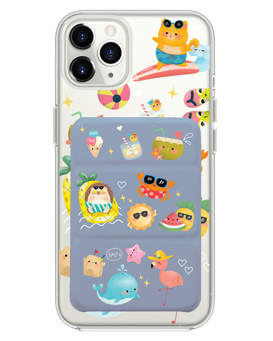 iPhone Magnetic Trifold Wallet Case - Summer