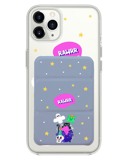 iPhone Magnetic Trifold Wallet Case - Cat Monster