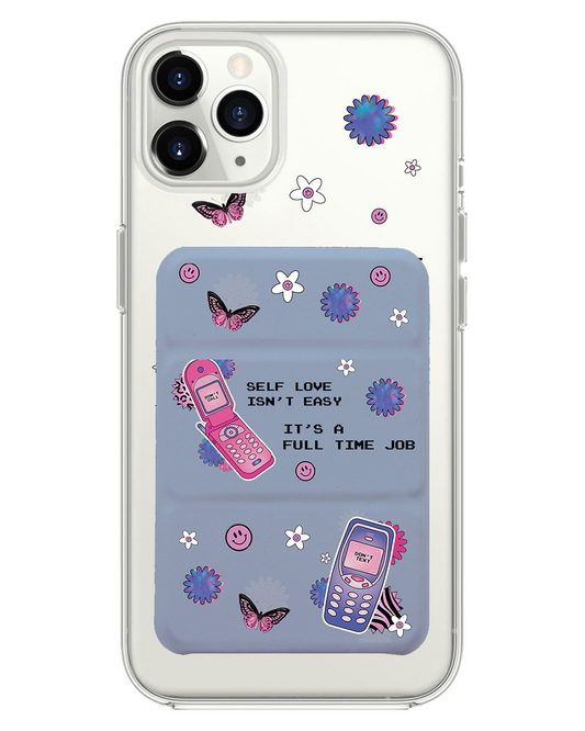 iPhone Magnetic Trifold Wallet Case - Busy Love Myself