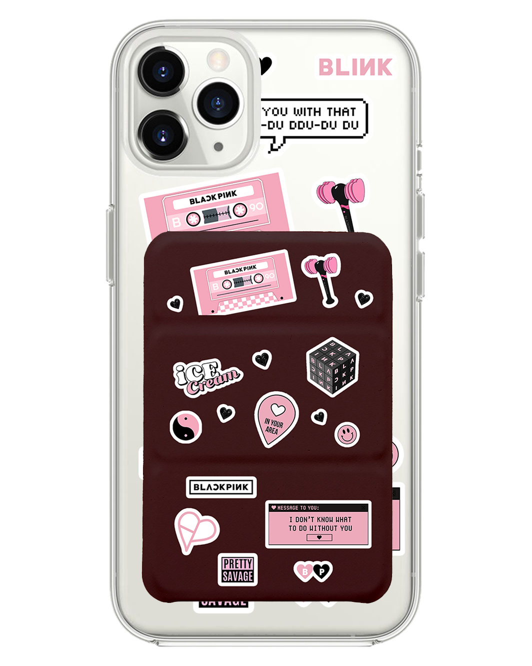 iPhone Magnetic Trifold Wallet Case - Blackpink Sticker Pack