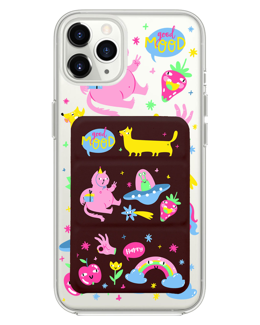 iPhone Magnetic Trifold Wallet Case - Monster Say Good Mood
