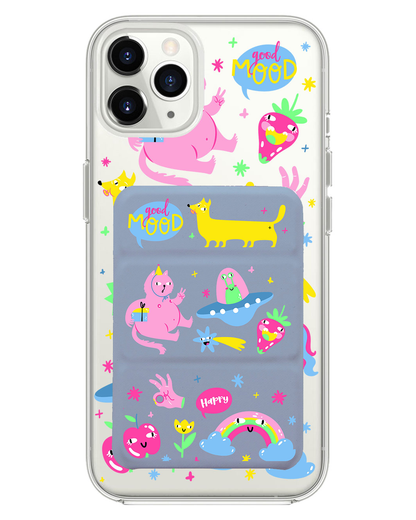iPhone Magnetic Trifold Wallet Case - Monster Say Good Mood
