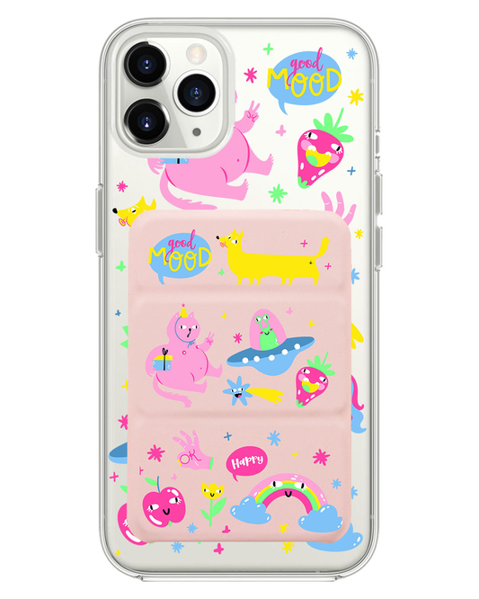 iPhone Magnetic Trifold Wallet Case - Monster Say Good Mood