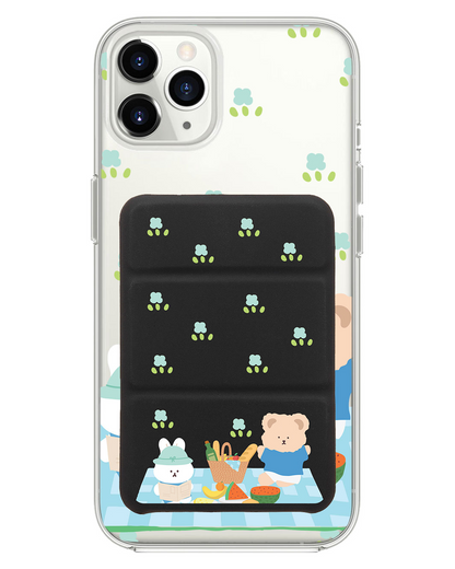 iPhone Magnetic Trifold Wallet Case - Picnic Blue
