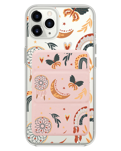 iPhone Magnetic Trifold Wallet Case - Boho 3.0
