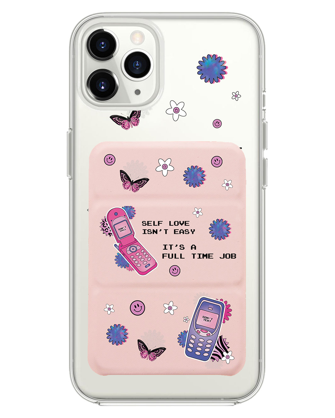 iPhone Magnetic Trifold Wallet Case - Busy Love Myself