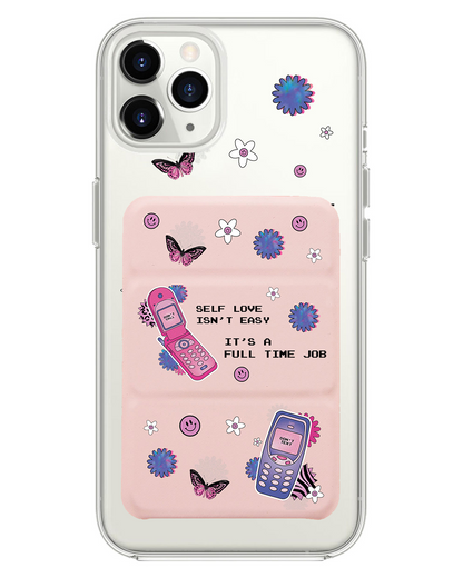iPhone Magnetic Trifold Wallet Case - Busy Love Myself