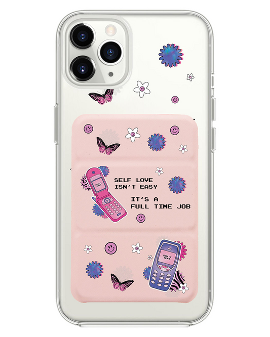 iPhone Magnetic Trifold Wallet Case - Busy Love Myself