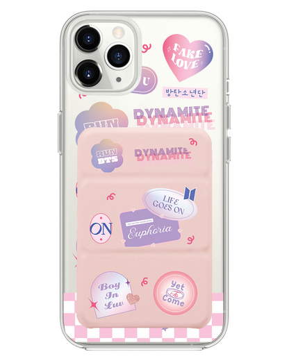 iPhone Magnetic Trifold Wallet Case - BTS Sticker Pack