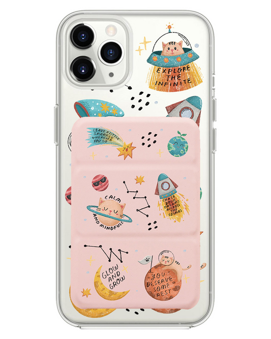 iPhone Magnetic Trifold Wallet Case - Spaceship