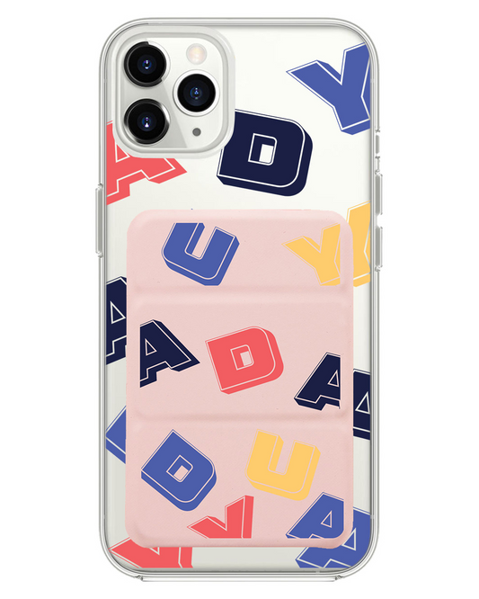 iPhone Magnetic Trifold Wallet Case - Cool Monogram