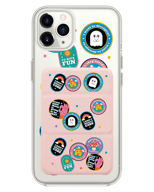 iPhone Magnetic Trifold Wallet Case - Monster Sticker Pack