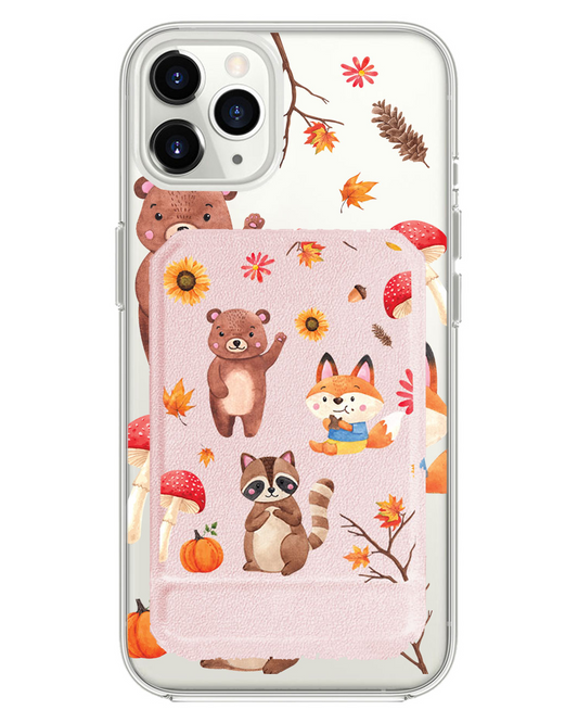 iPhone Magnetic Multifold Wallet - Autumn Animals