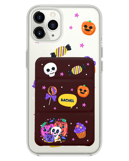 iPhone Magnetic Trifold Wallet Case - Pumpkin Monster