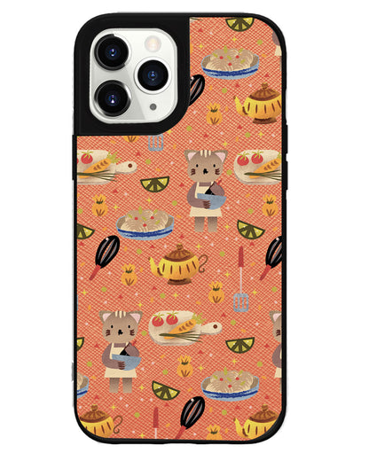 iPhone Leather Grip - Cooking Cat