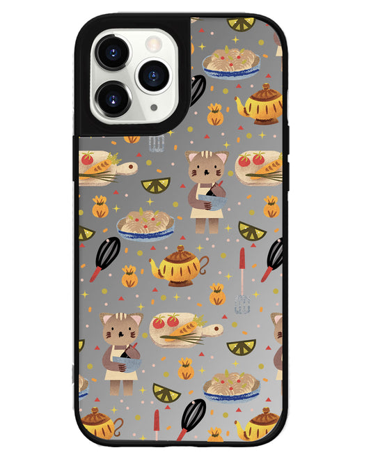 iPhone Mirror Grip Case - Cooking Cat