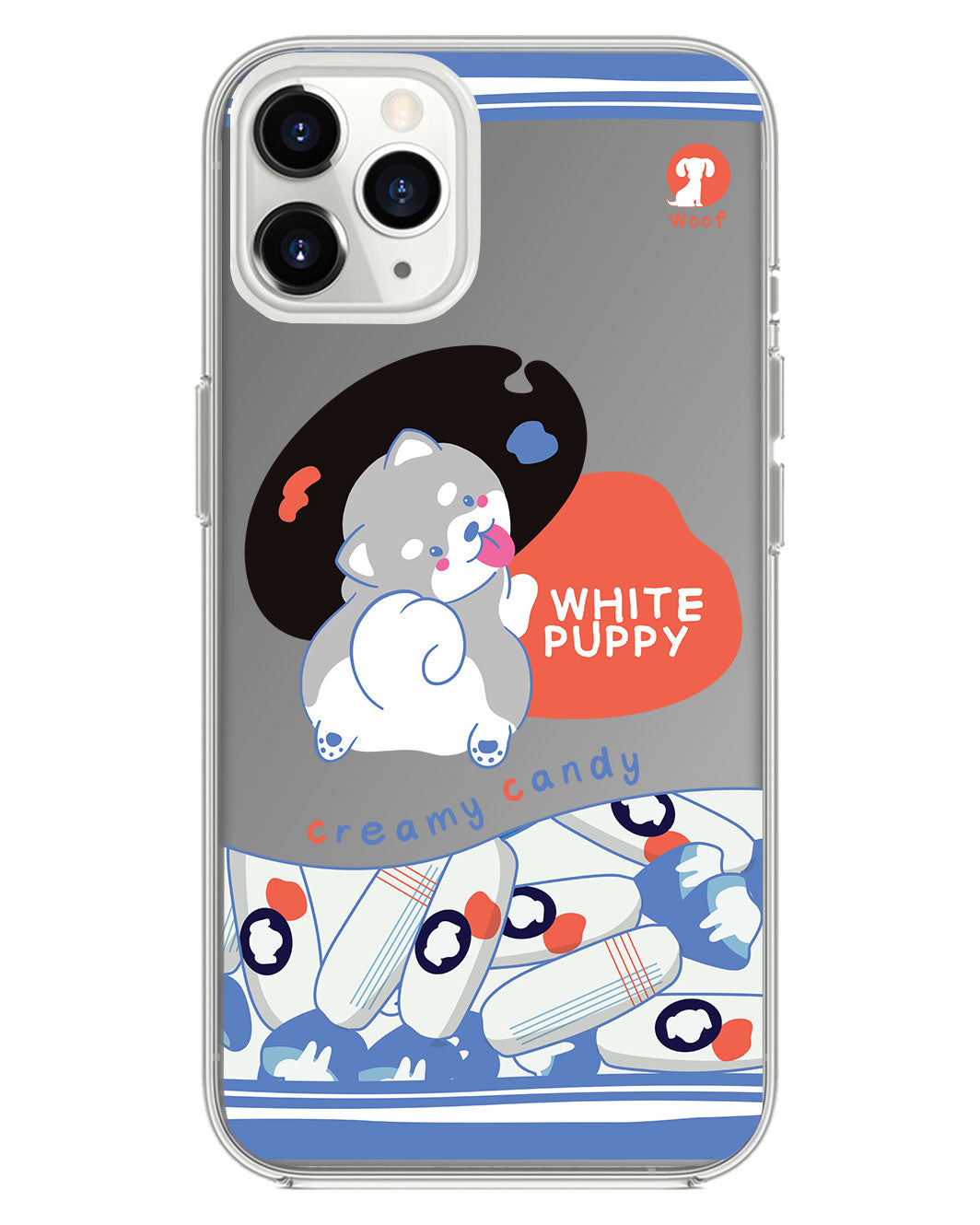 iPhone Mirror Grip Case - White Puppy