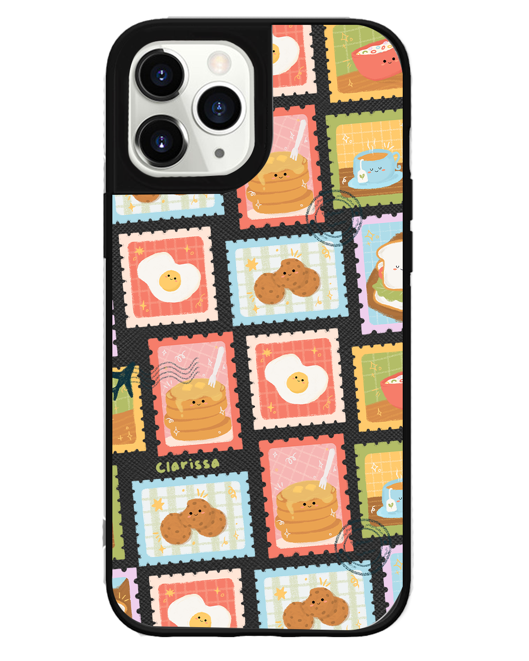 iPhone Leather Grip Case - Breakfast Stamps