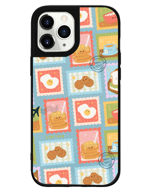 iPhone Leather Grip Case - Breakfast Stamps