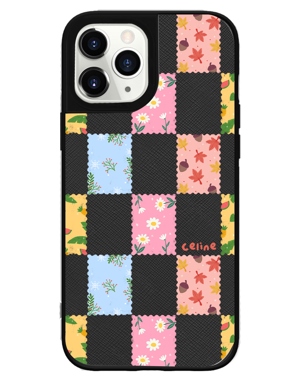 iPhone Leather Grip Case - Four Seasons Stamps