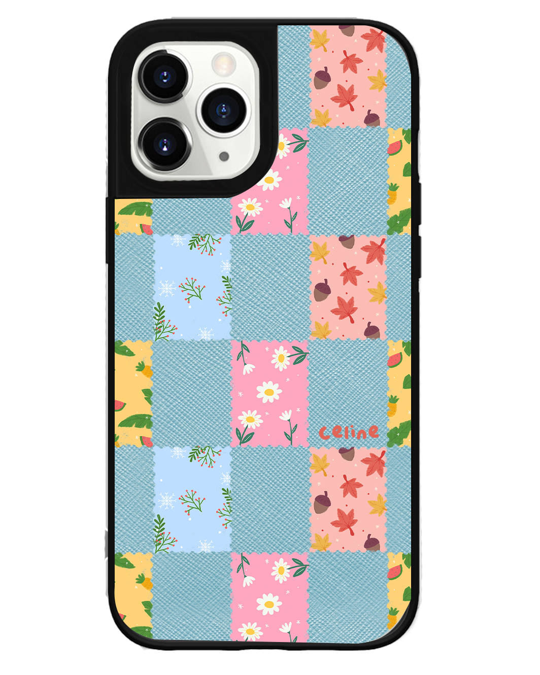 iPhone Leather Grip Case - Four Seasons Stamps