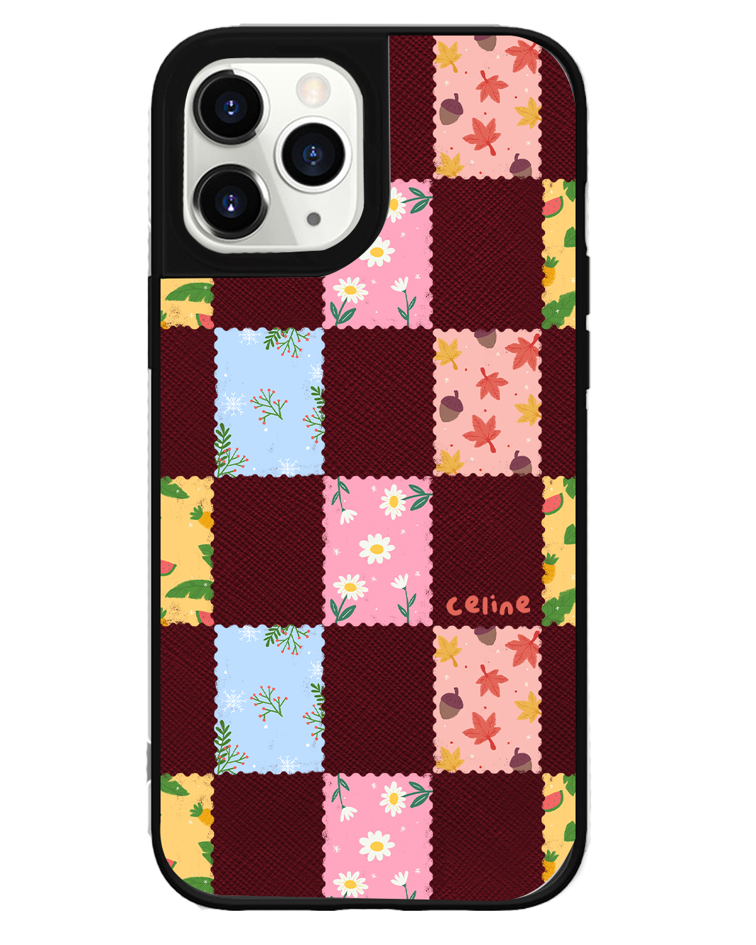 iPhone Leather Grip Case - Four Seasons Stamps