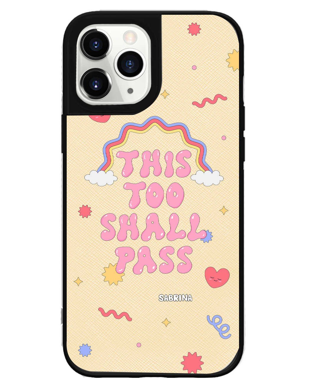 iPhone Leather Grip Case - This Too Shall Pass