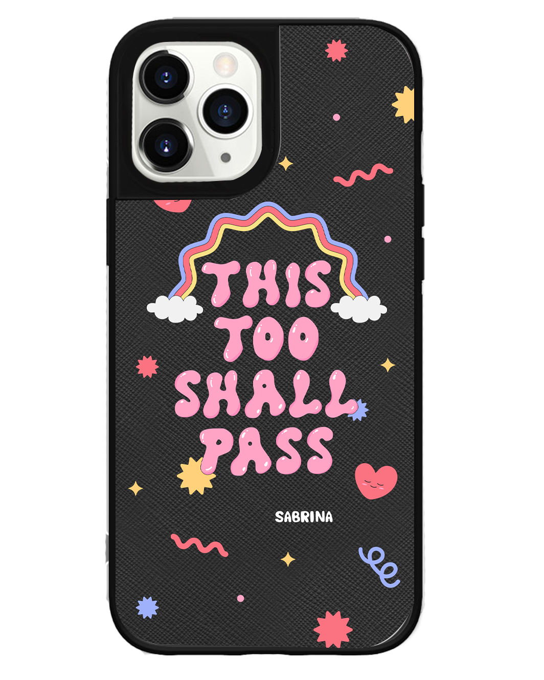 iPhone Leather Grip Case - This Too Shall Pass