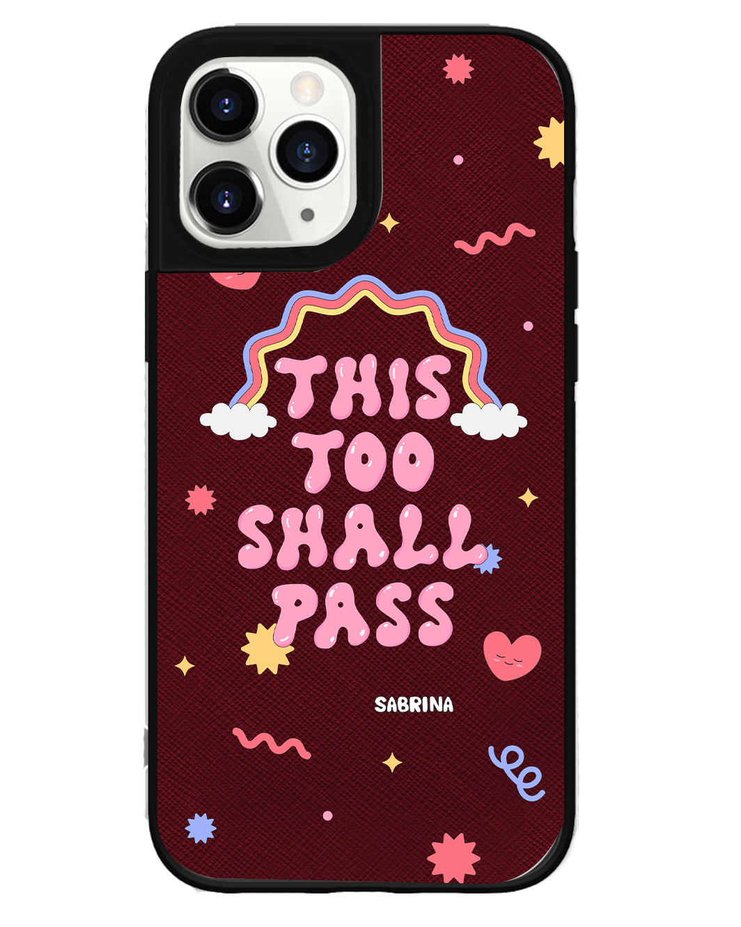 iPhone Leather Grip Case - This Too Shall Pass