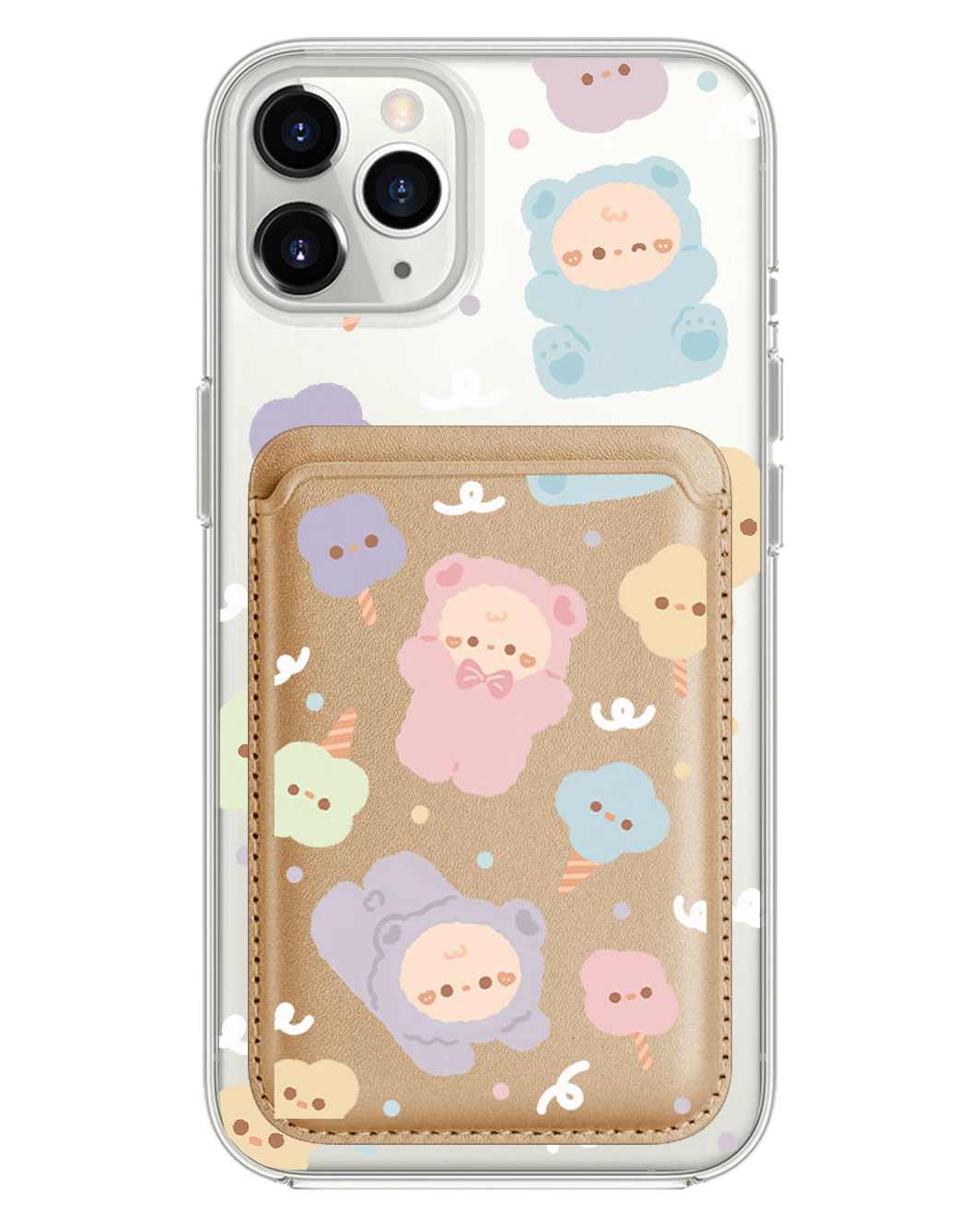 iPhone Magnetic Wallet Case - Cotton Teddy