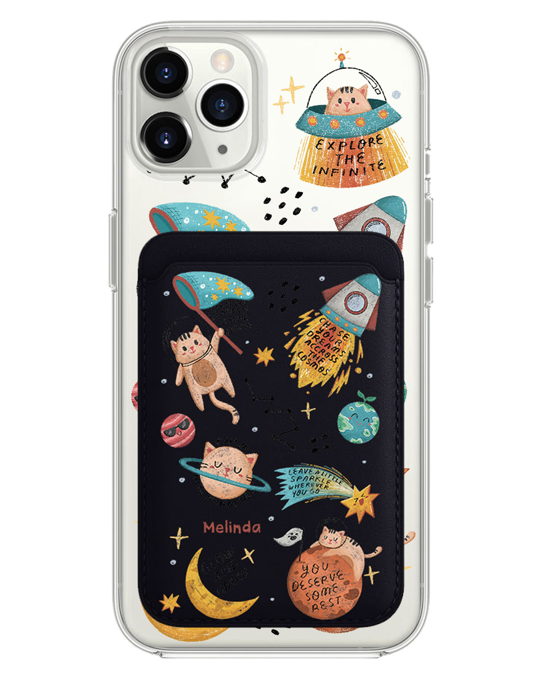 iPhone Magnetic Wallet Case -  Spaceship