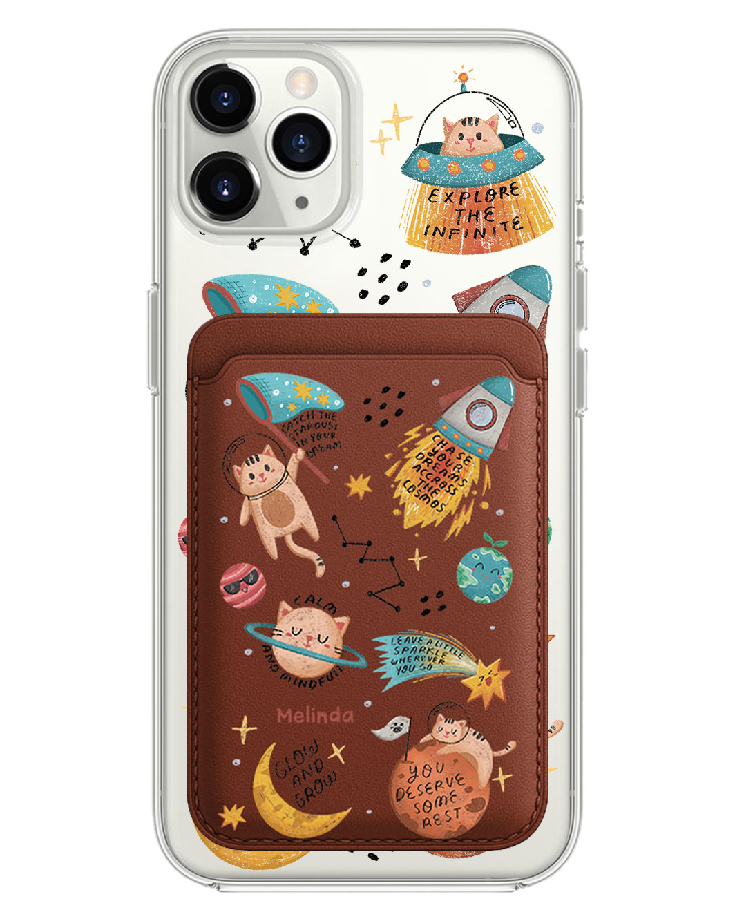 iPhone Magnetic Wallet Case -  Spaceship