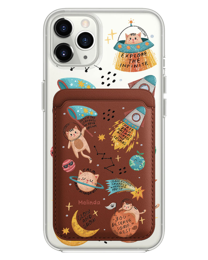 iPhone Magnetic Wallet Case -  Spaceship